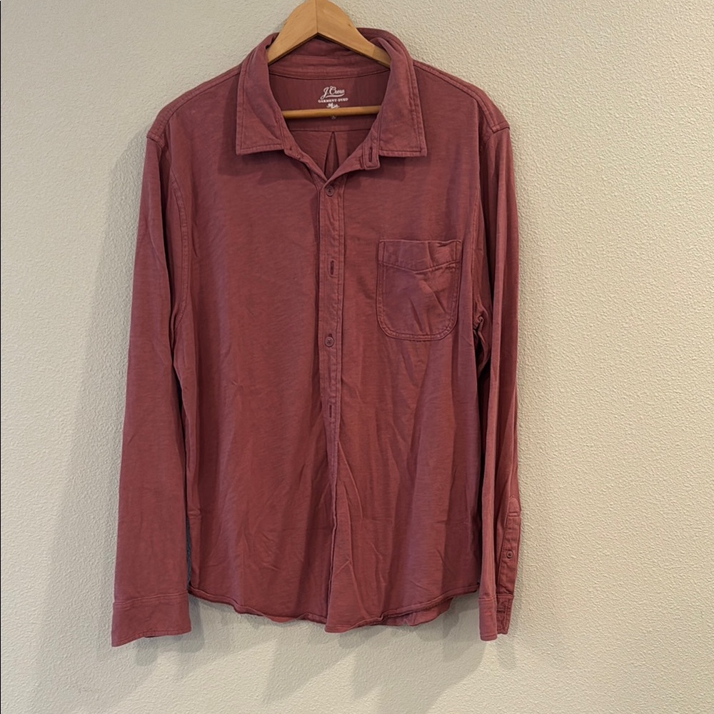 J. Crew Men's Casual Button-Down Shirt in Faded Red